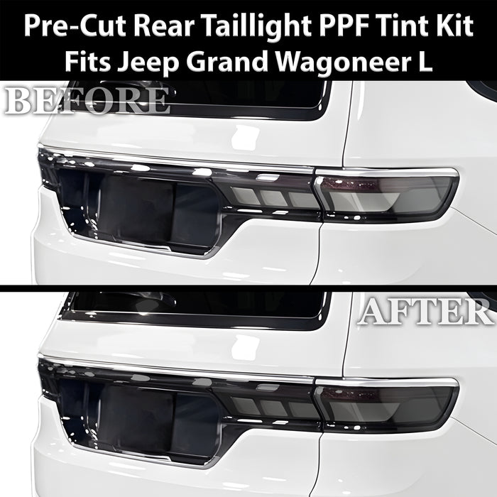 Fits Jeep Grand Wagoneer L 2026-2027 Full Headlight Taillight Precut Smoked PPF Tint Kit Film Overlay  - Bogar Tech Designs