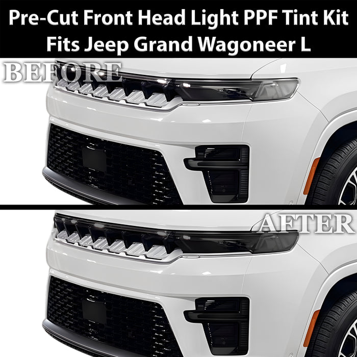 Fits Jeep Grand Wagoneer L 2026-2027 Full Headlight Taillight Precut Smoked PPF Tint Kit Film Overlay  - Bogar Tech Designs