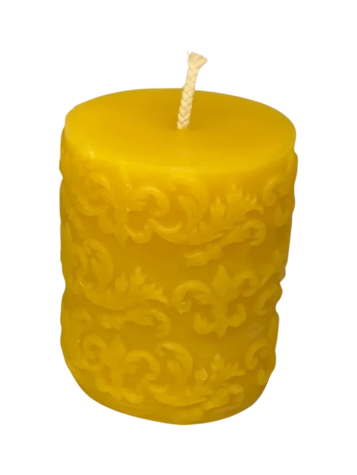 Fleur de Lis 100% Beeswax Molded Candle