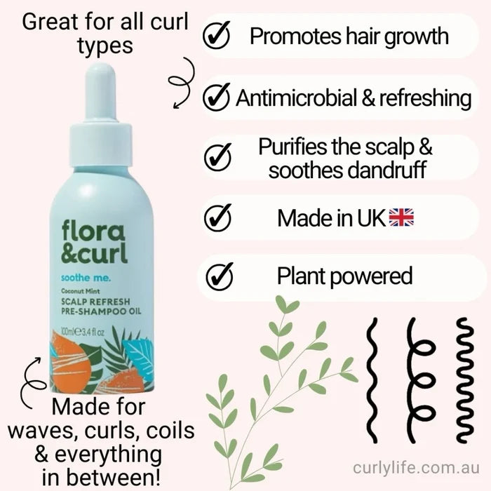 Flora & Curl Coconut Mint Scalp Pre-Shampoo Oil
