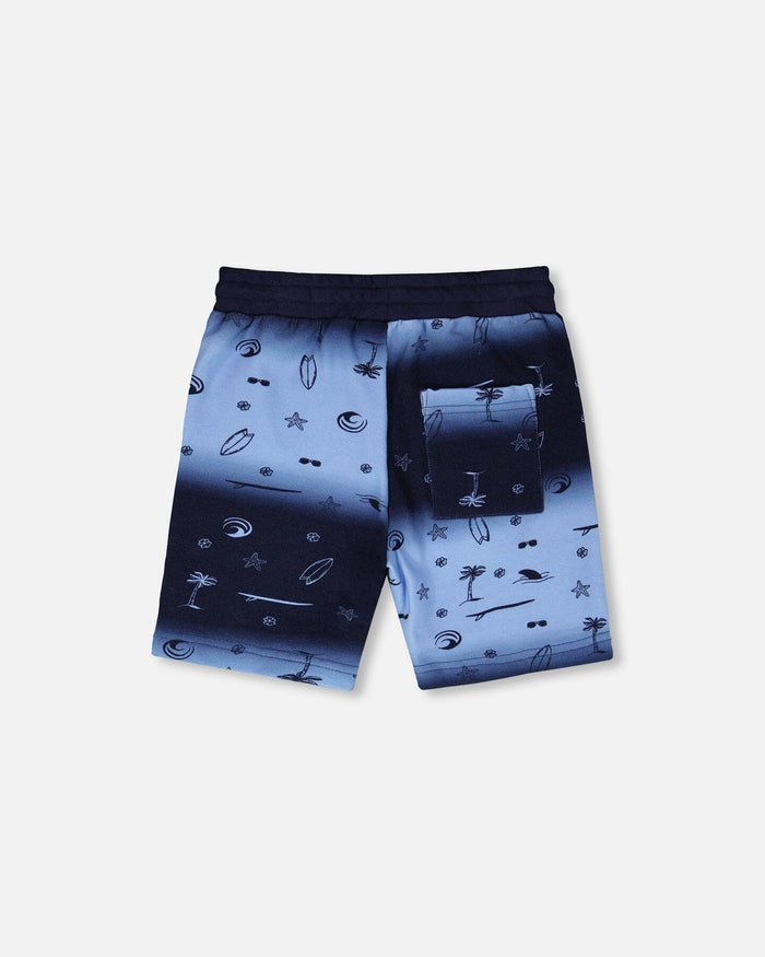 French Terry Shorts Blue Gradient-2