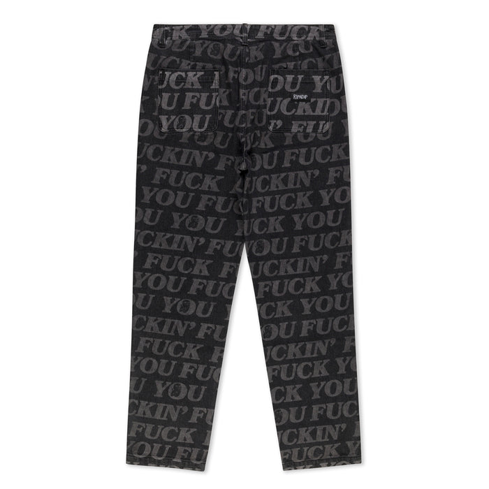 RIPNDIP F.U.F.F. Washed Denim Pants (Black)