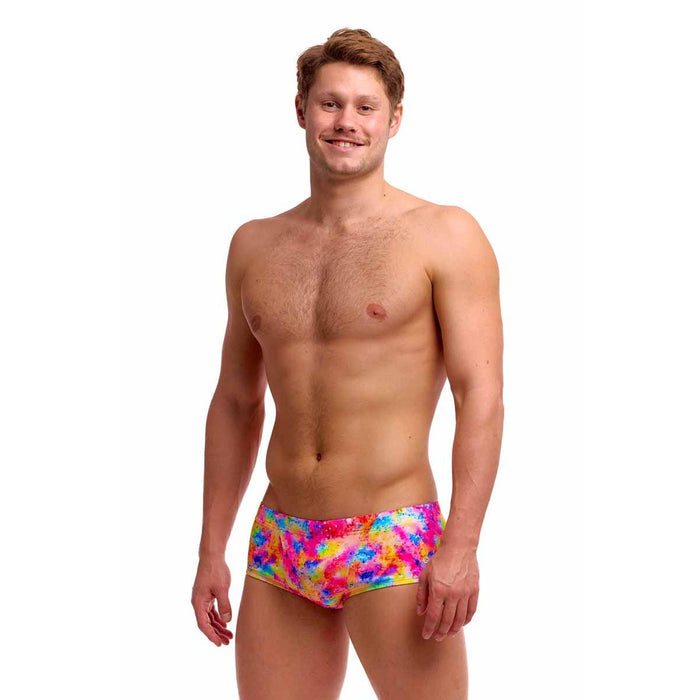 Funky Trunks men's Dry Me Classic Trunks in multi-color with a sleek fit and vibrant design, ideal for swimwear or casual wear.