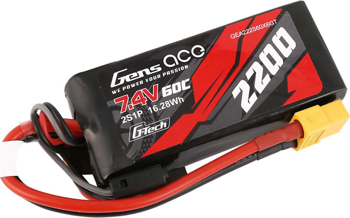 7.4V 2200mAh 2S 60C G-tech Smart Lipo Battery: XT60