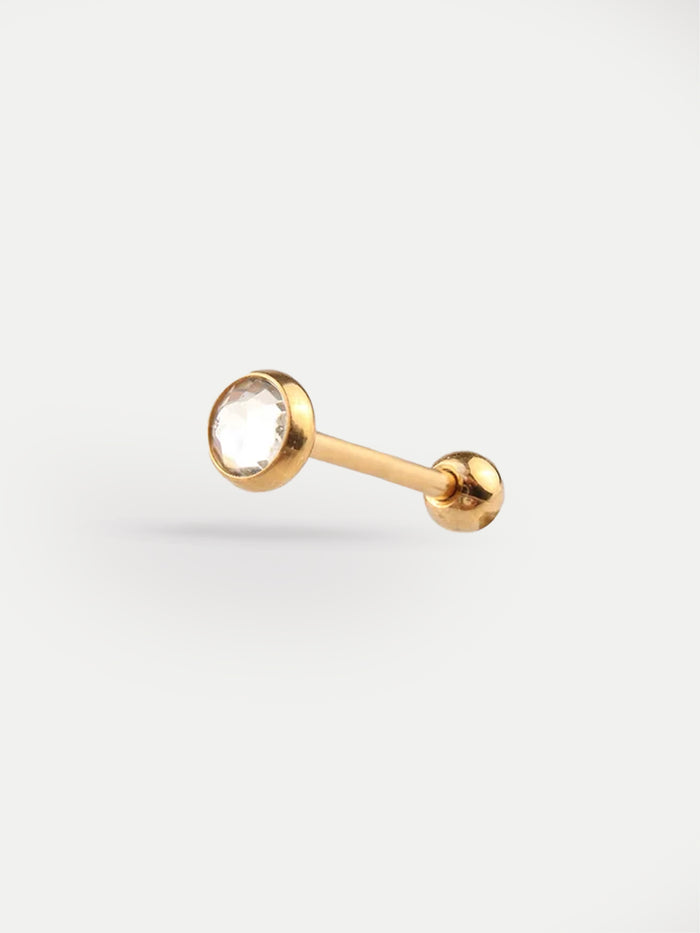 Gem Gold Ear Stud 18G | Clear-Image 1