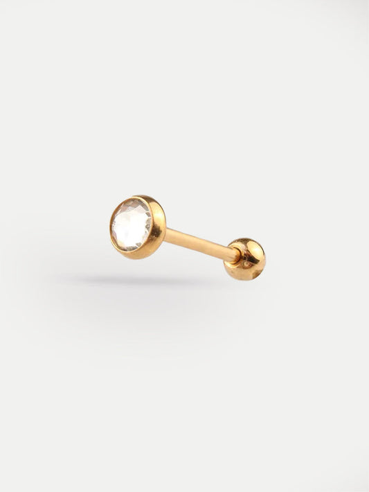 Gem Gold Ear Stud 18G | Clear-Image 1