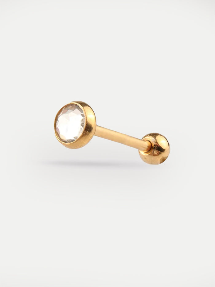 Gem Gold Ear Stud 18G | Clear-Image 2