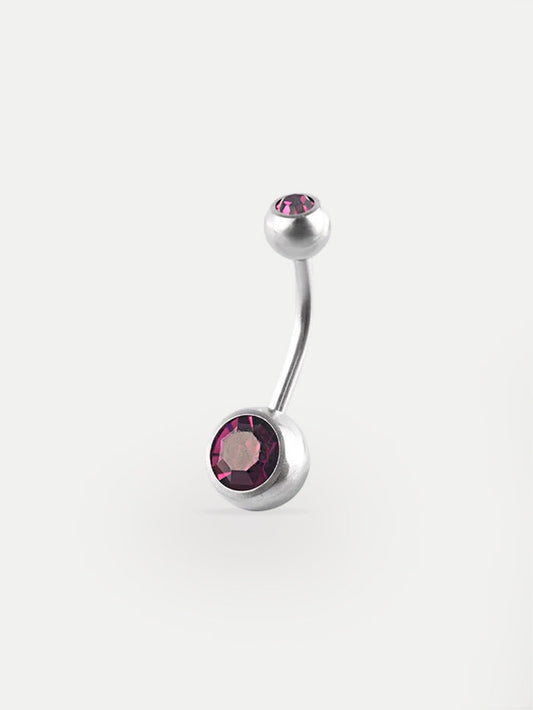 Gem Navel Barbell 14G | Amethyst-Image 1