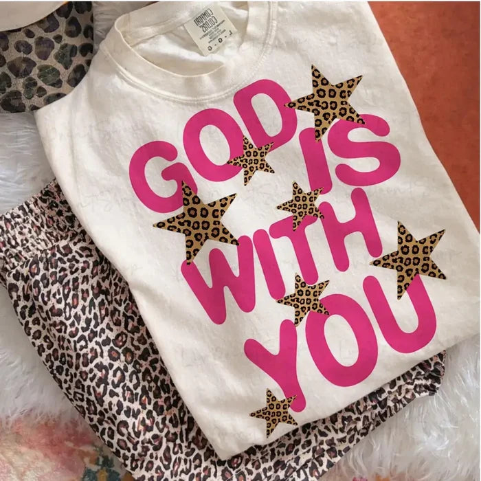 GOD IS WITH YOU | JESUS | Faith | White Tshirt