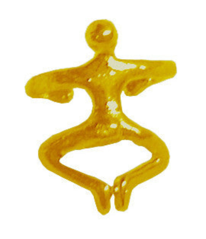 gold climbing man ear cuff non piercing earring front view