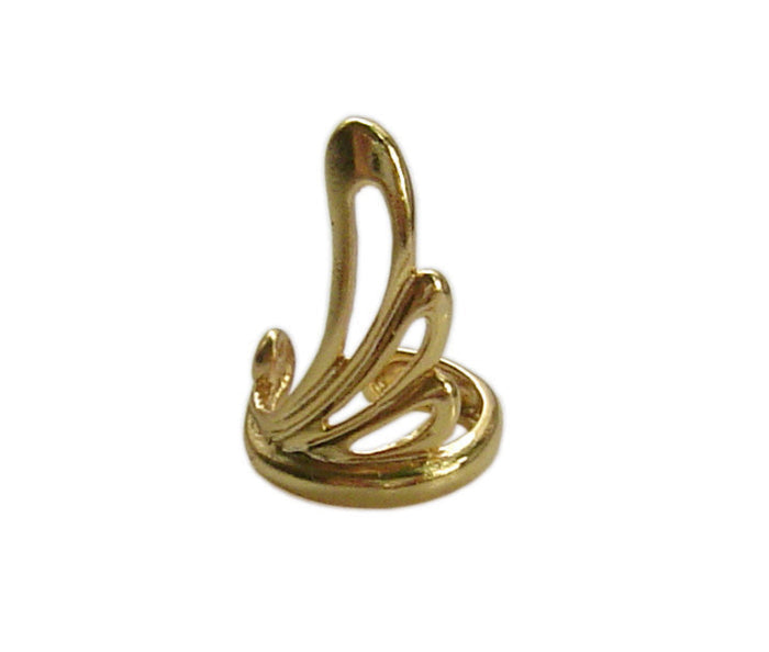 gold flowy wing ear cuff non piercing earring front view