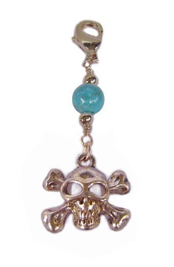 Gold Skull & Crossbones Charm – Bold Hair Accessory front view