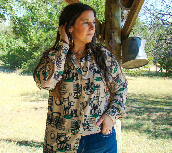 Greener Pastures Button Up