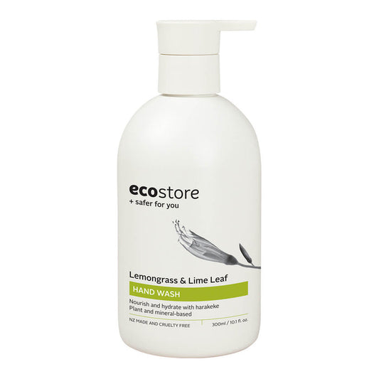 Pump bottle of lemongrass and lime leaf scented hand wash.