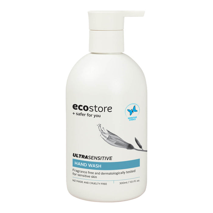 300ml pump bottle of unscented hand soap suitable for sensitive skin.