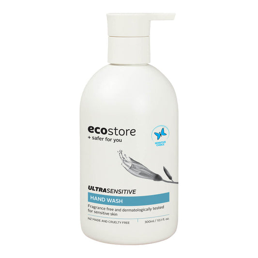 300ml pump bottle of unscented hand soap suitable for sensitive skin.
