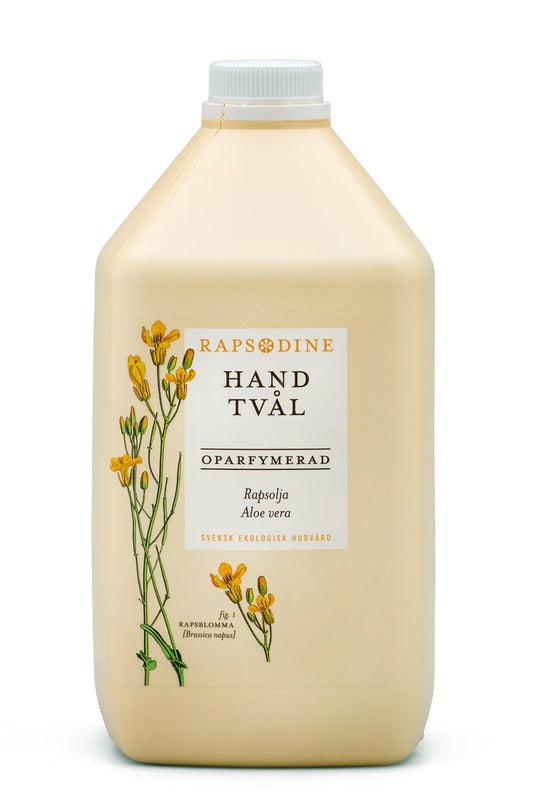 Handtvål, oparfymerad, 2,5 liter med rapsolja och Aloe vera från Rapsodine
