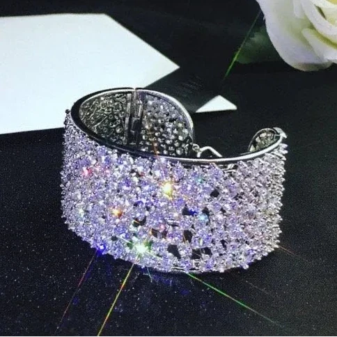 Wedding Jewelry - Cubic Zirconia Bridal Cuff Bracelet