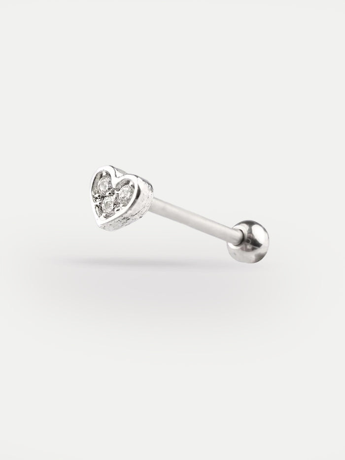 Heart Gem Ear Stud 18G | Clear-Image 1