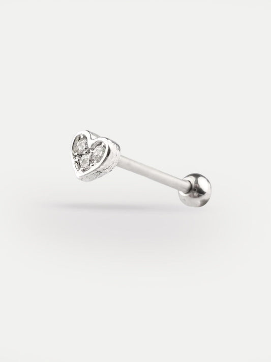 Heart Gem Ear Stud 18G | Clear-Image 1