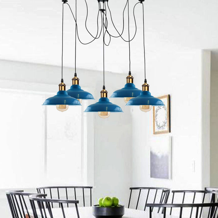 Industrial Spider Adjustable Multi Arm Pendant Light 5-Light E27~3399
