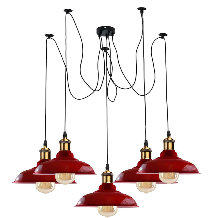 Industrial Spider Adjustable Multi Arm Pendant Light 5-Light E27~3399