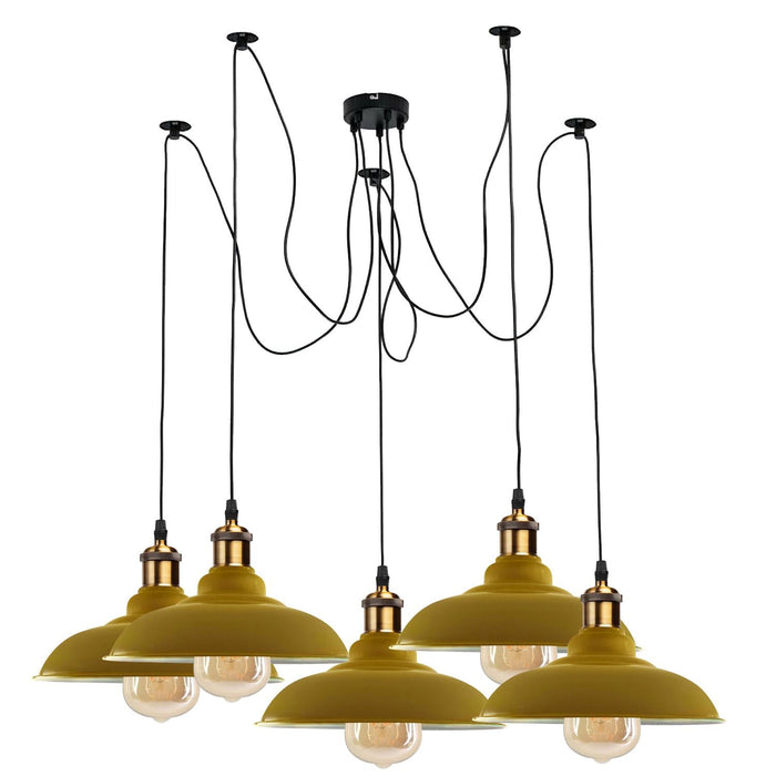 Industrial Spider Adjustable Multi Arm Pendant Light 5-Light E27~3399