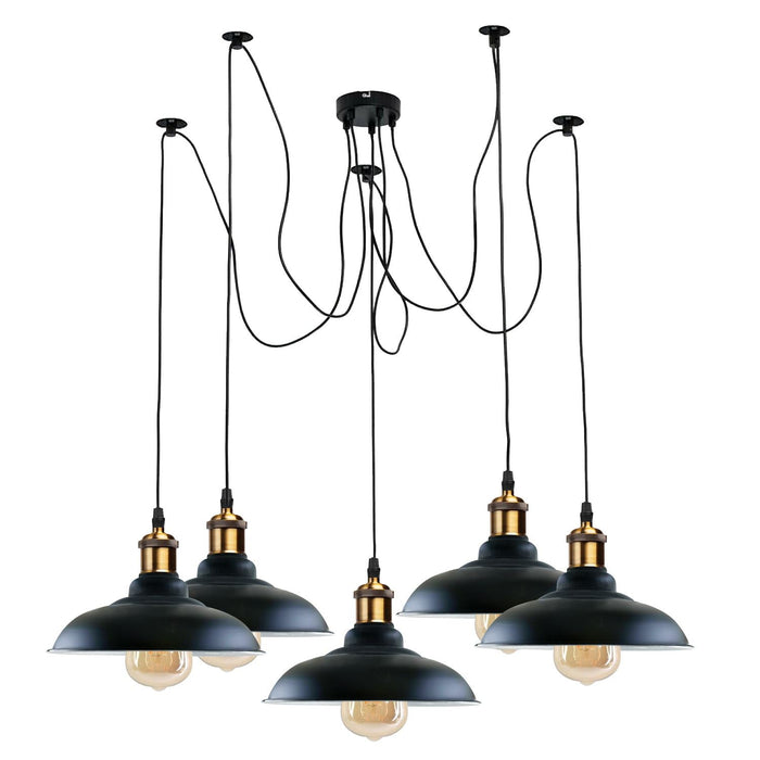 Industrial Spider Adjustable Multi Arm Pendant Light 5-Light E27~3399
