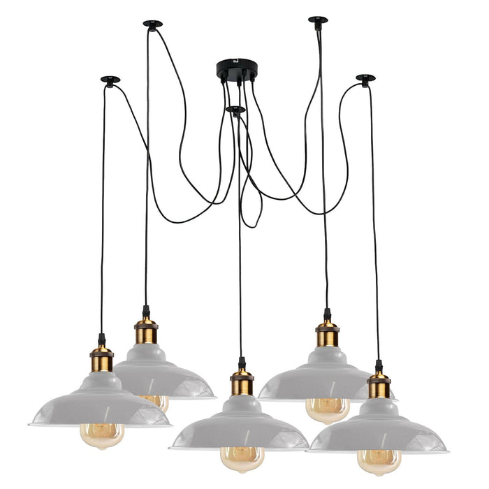 Industrial Spider Adjustable Multi Arm Pendant Light 5-Light E27~3399