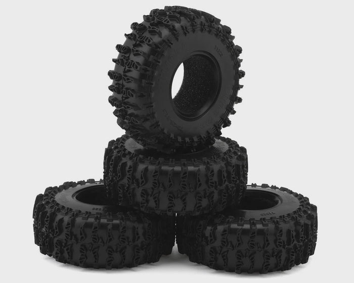 INJYQT-1320-1370GN Injora 1.3" Cling On Micro Rock Crawler Tires Combo (4) (70mm OD) (S5) w/Soft Silicone Rubber Inserts