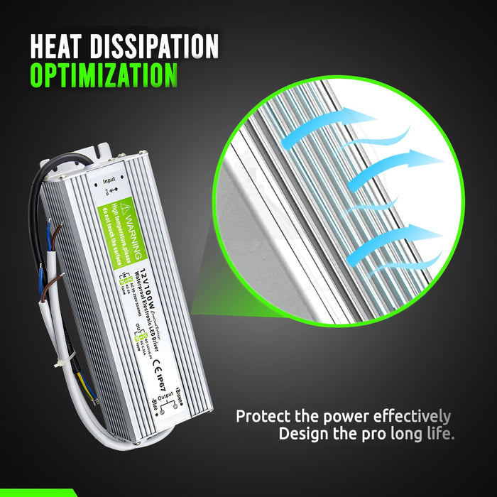 IP67 Waterproof 2/3 Pack DC 12V 100W LED Driver LED Power Supply Transformer~5482