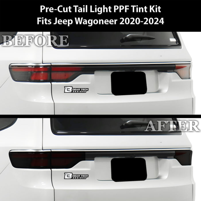 Full Headlight Taillight Precut Smoked PPF Tint Kit Overlay Film Fits Jeep Wagoneer 2020 - 2025 - Bogar Tech Designs