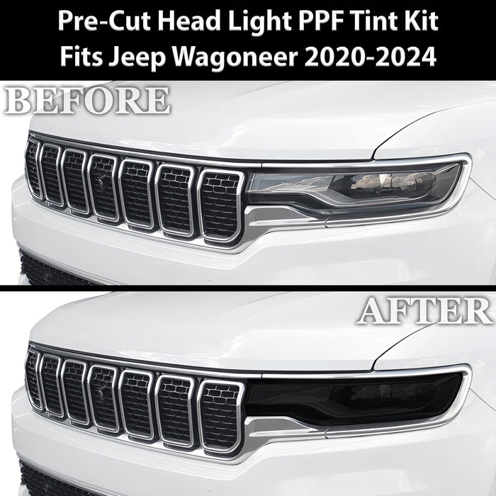 Full Headlight Taillight Precut Smoked PPF Tint Kit Overlay Film Fits Jeep Wagoneer 2020 - 2025 - Bogar Tech Designs