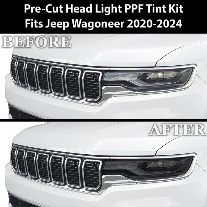 Full Headlight Taillight Precut Smoked PPF Tint Kit Overlay Film Fits Jeep Wagoneer 2020 - 2025 - Bogar Tech Designs