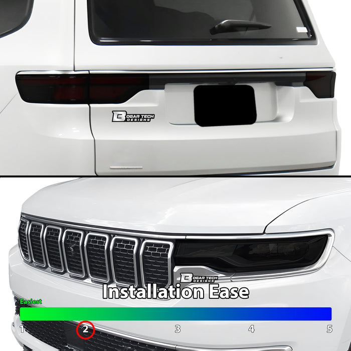 Full Headlight Taillight Precut Smoked PPF Tint Kit Overlay Film Fits Jeep Wagoneer 2020 - 2025 - Bogar Tech Designs