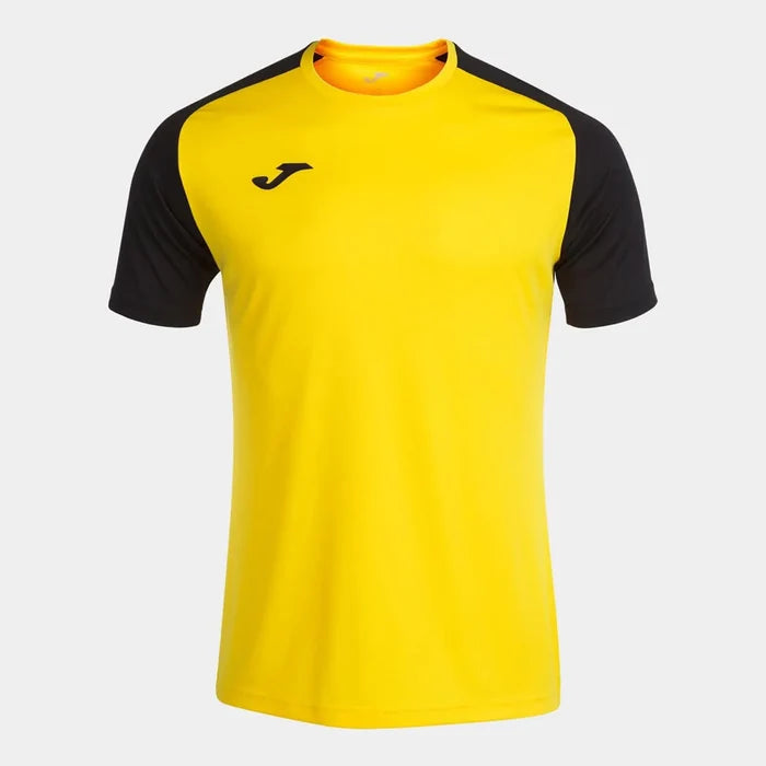 Joma Boys Academy IV T-shirt in yellow and black, casual youth T-shirt with Joma branding, suitable for sports or everyday wear
