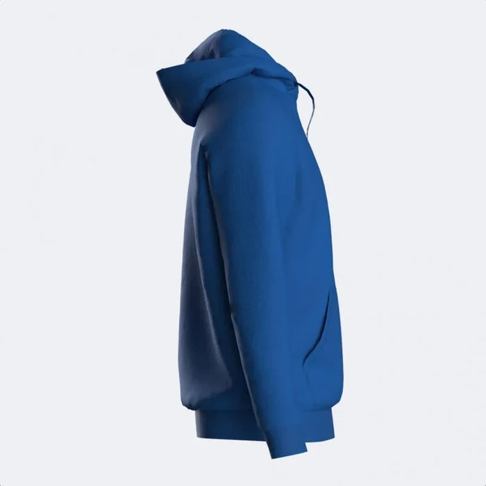 Joma boys' royal blue combi hooded sweatshirt with front pockets and adjustable drawstrings, casual jacket for kids.