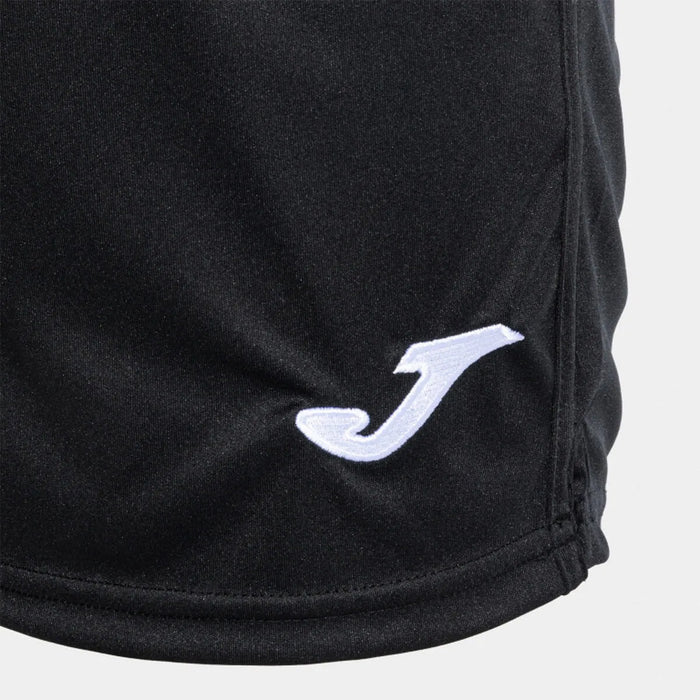 Black Joma Boys Open III Shorts, lightweight athletic shorts with Joma branding and comfortable fit for sports and casual wear.
