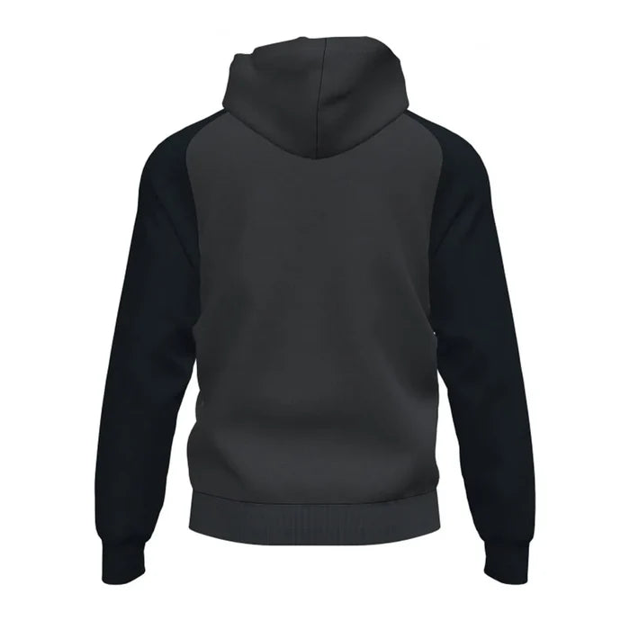 Joma Men's Academy IV hoodie jacket in anthracite and black, featuring a zip front and comfortable fit.