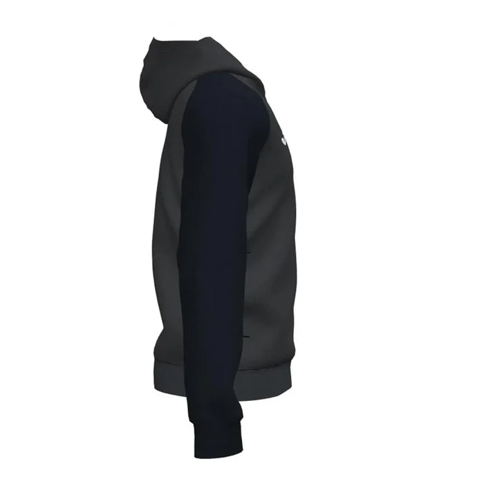 Joma Men's Academy IV hoodie jacket in anthracite and black, featuring a zip-up front and comfortable fit.