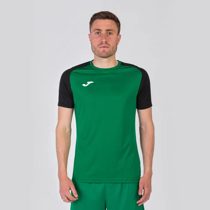 Joma Men's Academy IV T-Shirt in green and black, casual short-sleeve cotton tee with Joma logo and athletic fit.