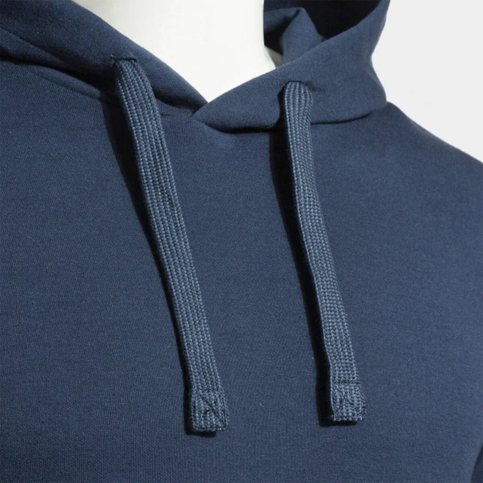 Joma men's dark navy Combi hooded sweatshirt with front pocket and adjustable drawstrings, made of soft, comfortable fabric.
