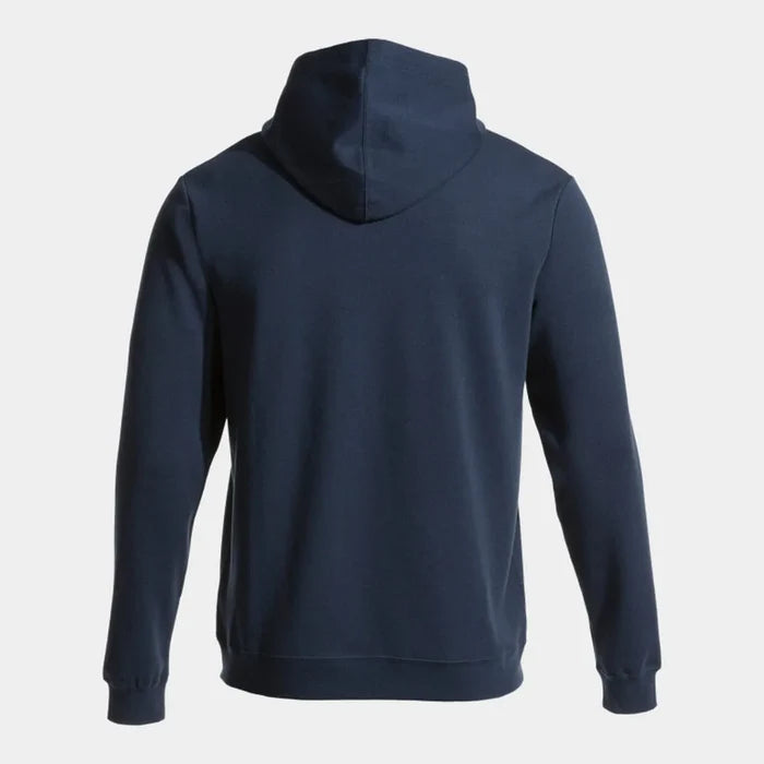 Joma men's dark navy combi hooded sweatshirt, casual jacket with front pockets and drawstring hood, made of soft fabric.