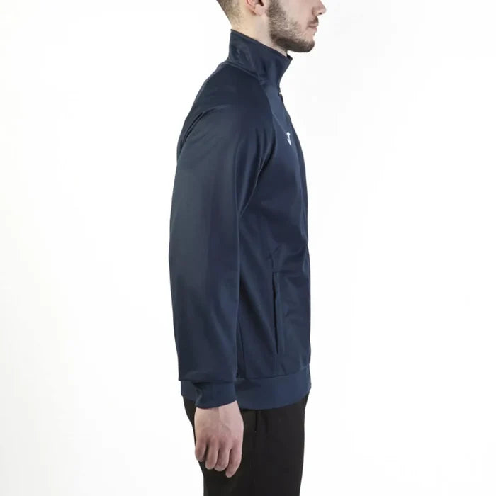 Joma men's navy Gala jacket with zip-up front and ribbed cuffs, designed for casual wear and athletic style.