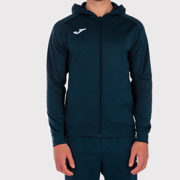 Dark navy Joma Menfis hoodie jacket for men, featuring a comfortable fit and casual style, ideal for everyday wear.