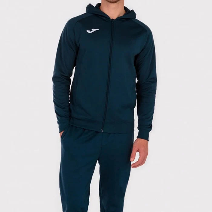 Joma Menfis hoodie jacket for men in dark navy, casual jacket with hood, front zipper, and comfortable fit.