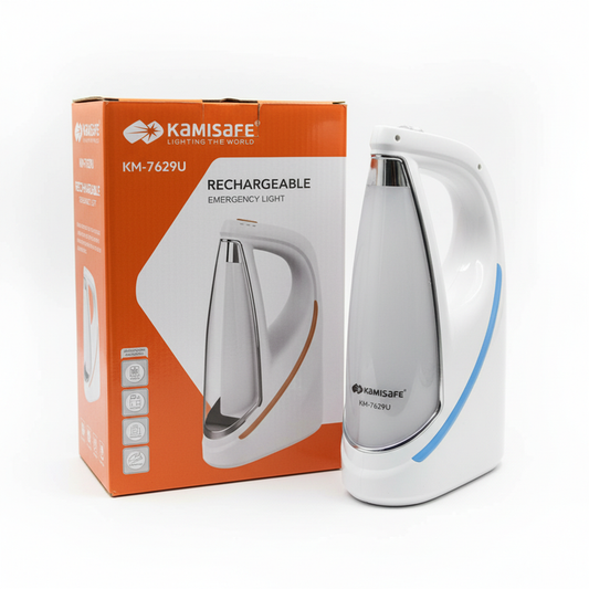 Kamisafe KM-7629U Rechargeable Emergency Light white background