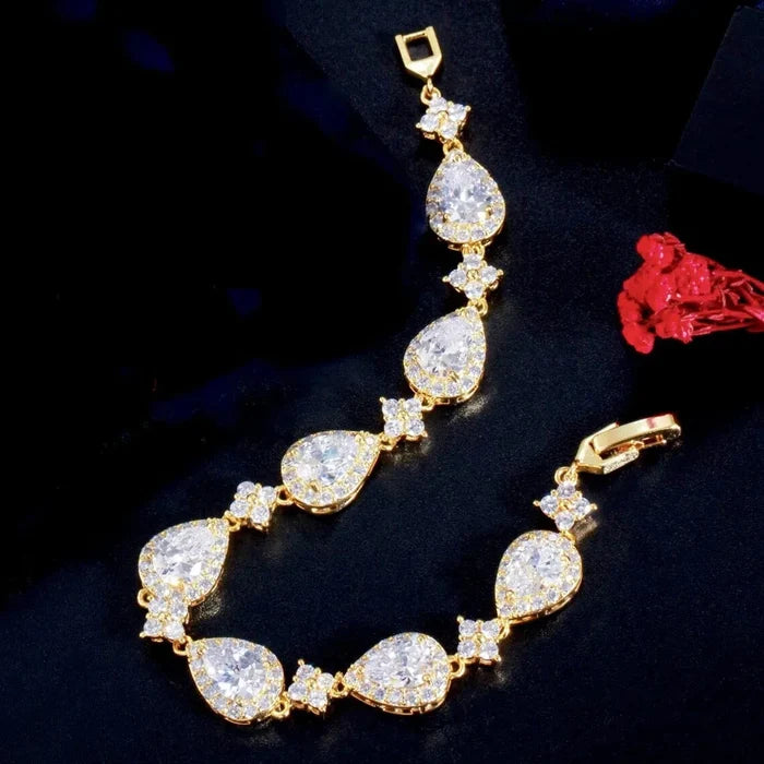 Wedding Jewelry - Cubic Zirconia Bridal Bracelet - Available in Silver, Rose Gold and Yellow Gold
