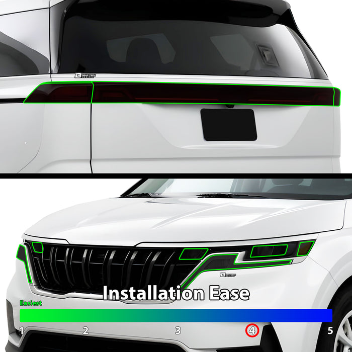 Full Headlight Taillight Precut Smoked PPF Tint Kit Film Overlay Fits Kia Carnival 2022 - 2024 - Bogar Tech Designs