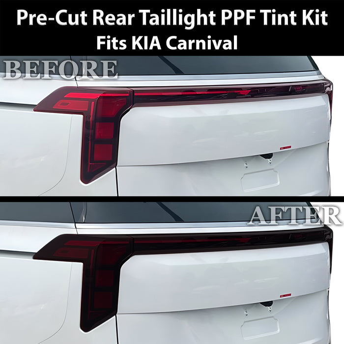 KIA Carnival 2025–2026 Dark Smoke Headlight & Taillight Tint Kit – Precut Vinyl Lens Overlays